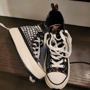 Steve Madden Women's Shark Studded high tops